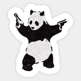 BANKSY Armed Panda with Guns Sticker